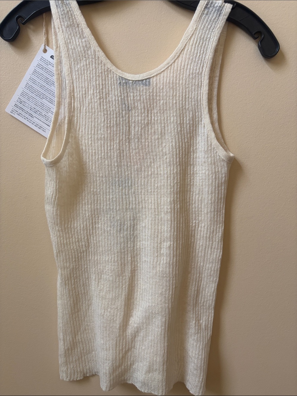 Italian Cream Ribbed Notch-Neck Tank - Picture 5 of 6
